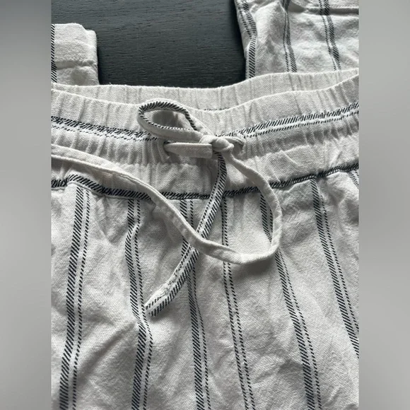 Vero Moda Linen Blend Striped Drawstring Pants Small - Picture 2 of 11